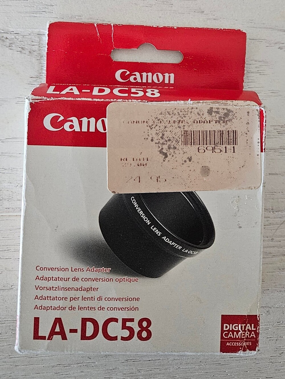 Genuine Canon Conversion Lens Adapter LA-DC58D Japan Made New Open Box